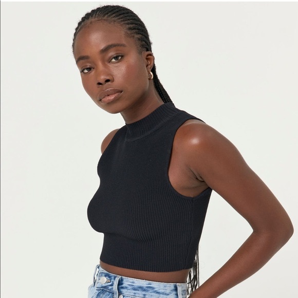 Glassons Mock Neck Ribbed Tank Top - Picture 5 of 5